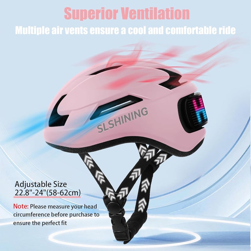 asteron Bike Helmet, Bicycle Helmets with Light, 360° High Visibility LED Display, Lightweight Adjustable Mountain Bike Helmet with Turn Signals, Smart APP Controlled, Helmets for Adults, Youth, Men & Women - Image 4